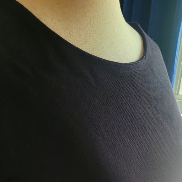 Lark & Ro Black Sheath Midi Dress Crew Neck Sleeveless NWOT - Picture 4 of 6